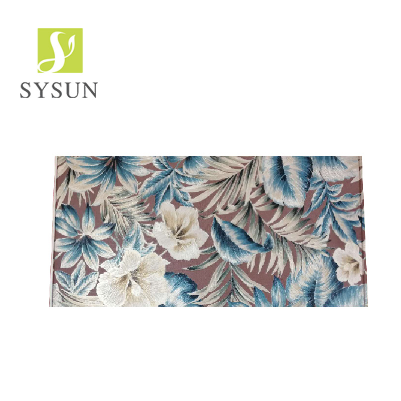 Living room decorative cozy blue flower wall panel wood plastic material