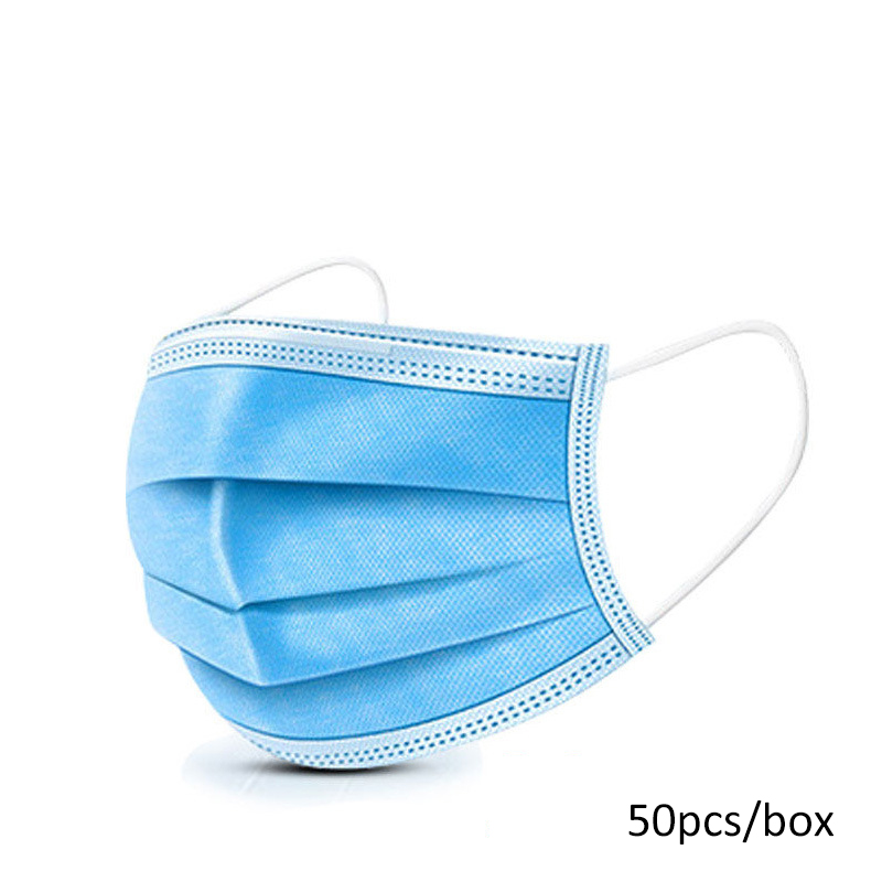 Box package ordinary non-wowen 3 layers disposable mask wholesale for civil