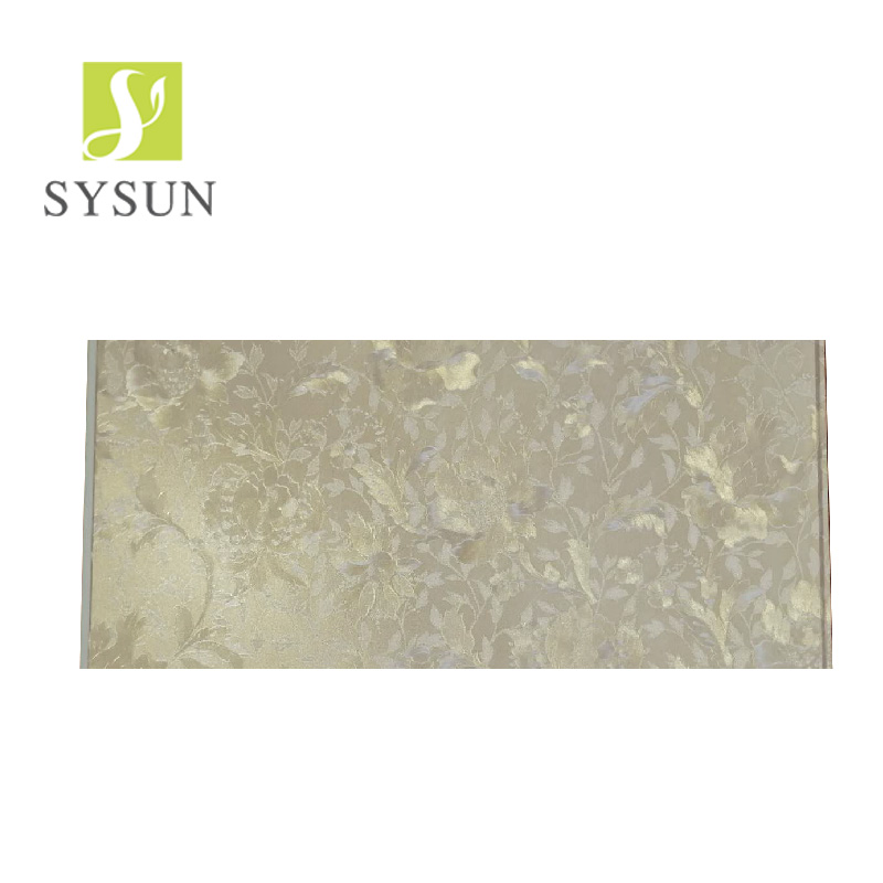 Luxury golden flower design spc wall panel for indoor wall decoration